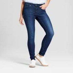 Women's Mid Rise Skinny Jeans Dark Wash
